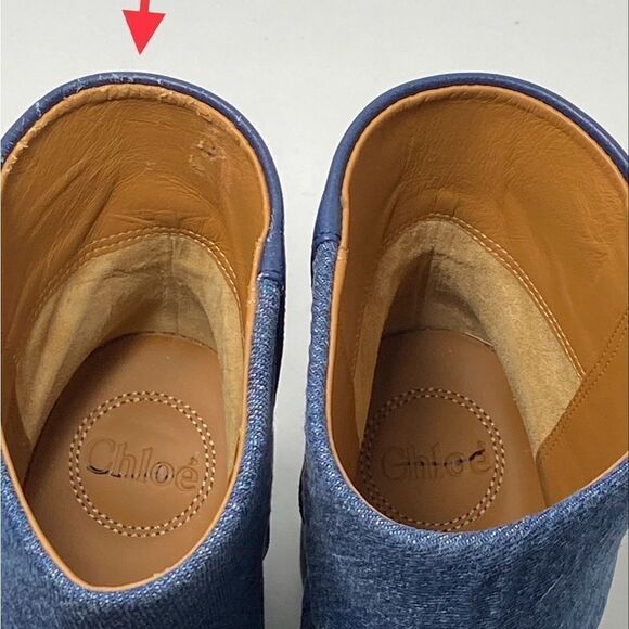 Chloe Edith Denim & Leather Heeled Ankle Boots size 40.5 - Picture 9 of 13